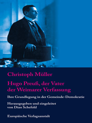 cover image of Hugo Preuß, der Vater der Weimarer Verfassung